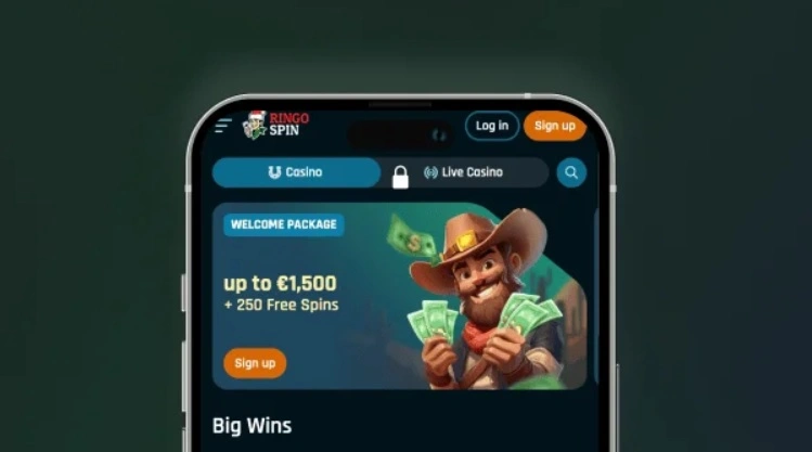 RingoSpin Casino-sovelluksen kuvakaappaus